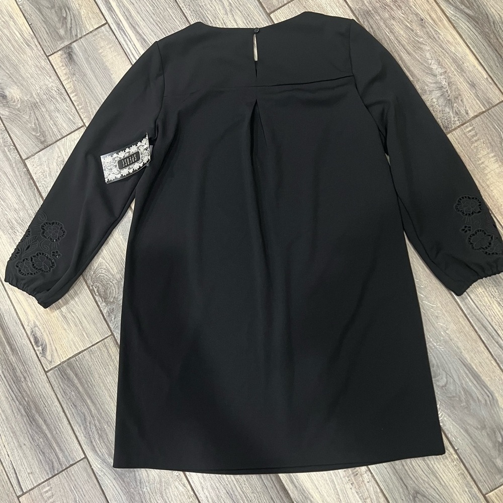 Spense Black Long Sleeve Dress NWT Cute Detail on Sleeve size 14 - Picture 4 of 6